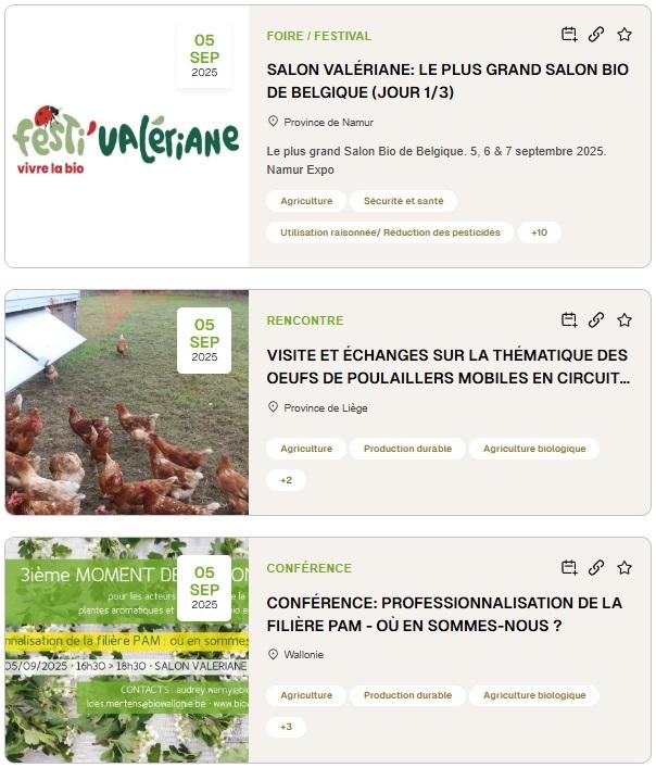 Le salon Valériane, une visite de poulaillers mobiles à Bomal, une rencontre sur les PAM sur WALAKIS